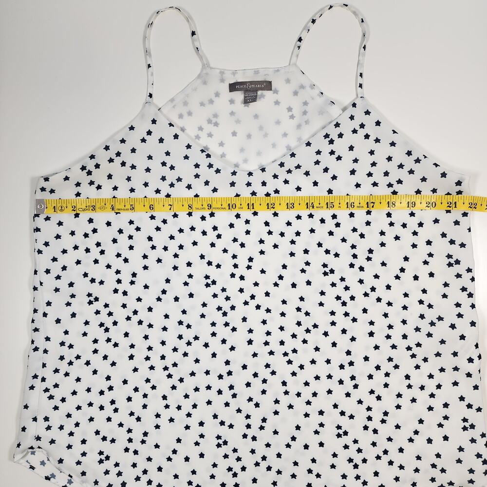 Peace & Pearls Star Print Sheer Minimalist Y2K Grunge‎ XL - Picture 3 of 10